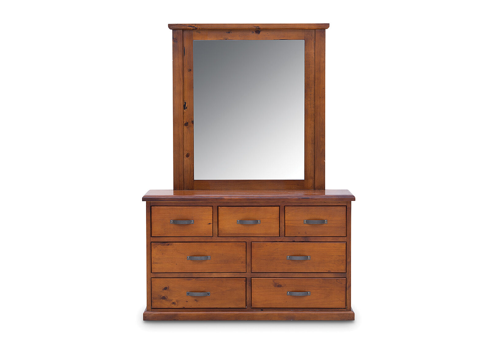 RUSTIC SETTLER Dresser with Mirror