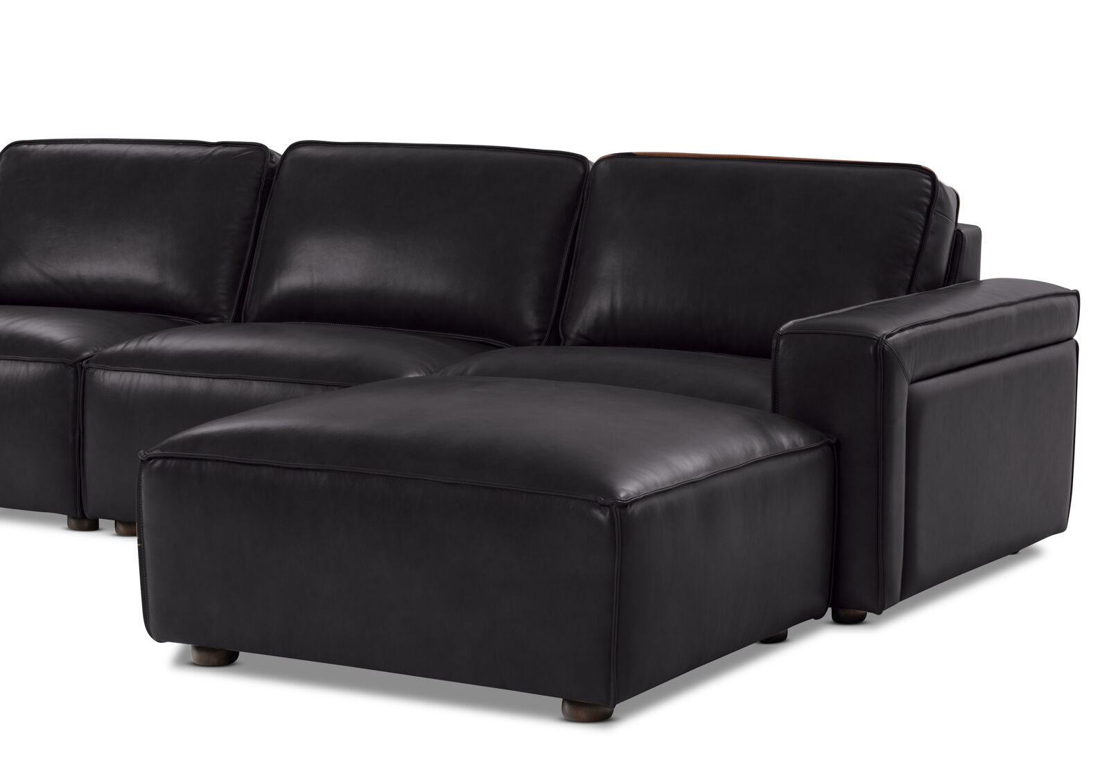 BARTELLE LEATHER - 3.5 Seater Sofa with Ottoman. BARTELLE LEATHER