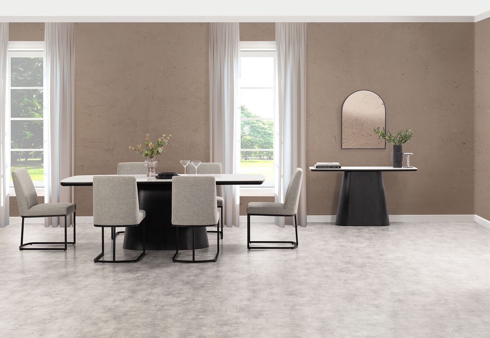 DORVAL - 7 Piece Dining Suite with Nevis Chairs DORVAL