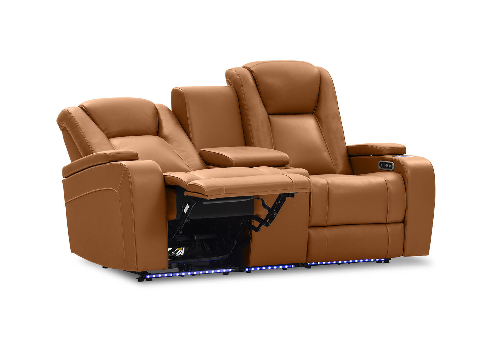 SENTINAL MK2 LEATHER - 2 Seater with 2 Electric Recliners and Console SENTINAL MK2 LEATHER