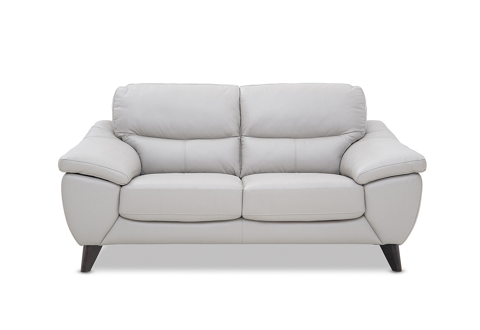 LIGHT GREY COHEN Leather 2 Seater Amart Furniture