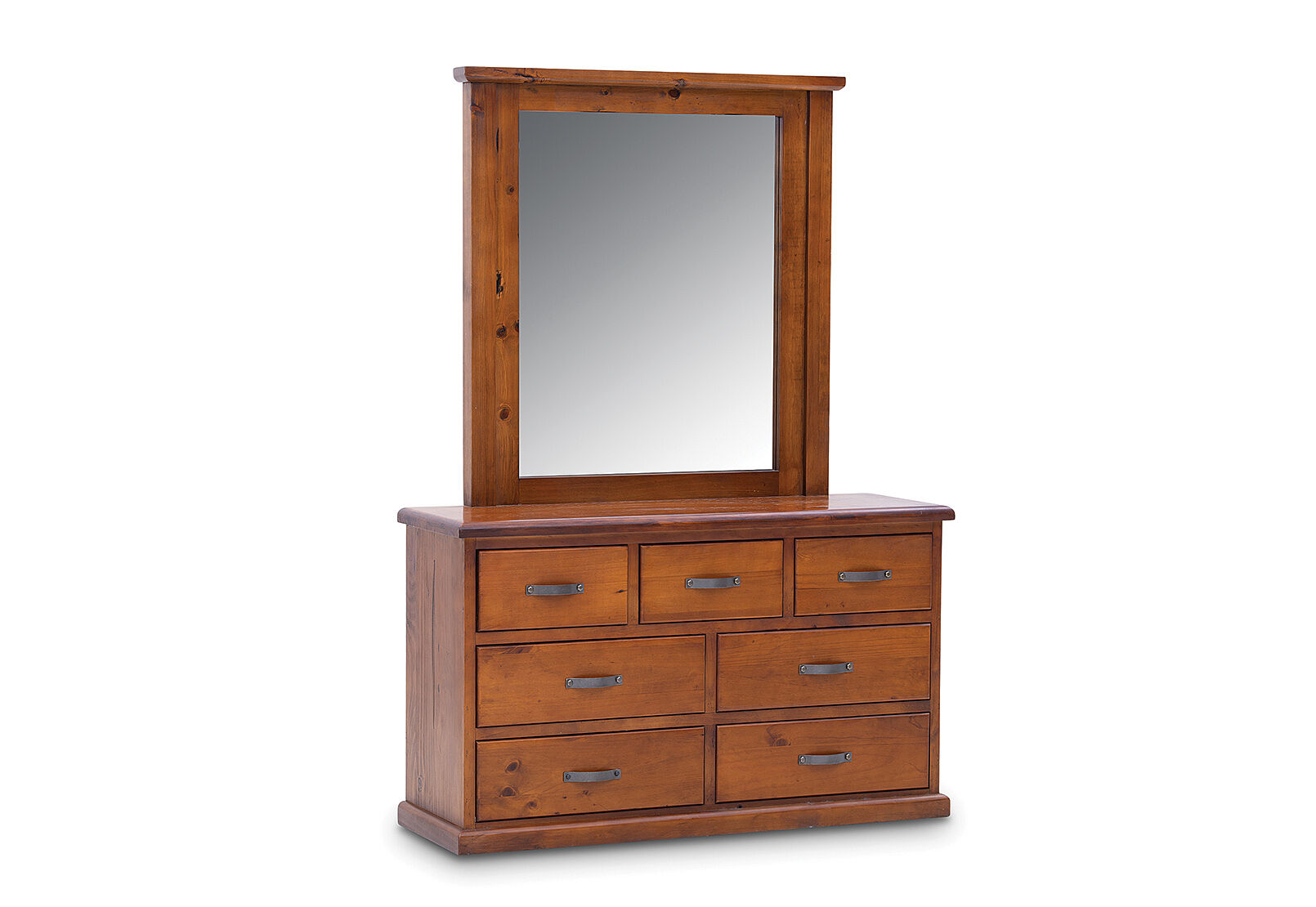 RUSTIC SETTLER Dresser with Mirror