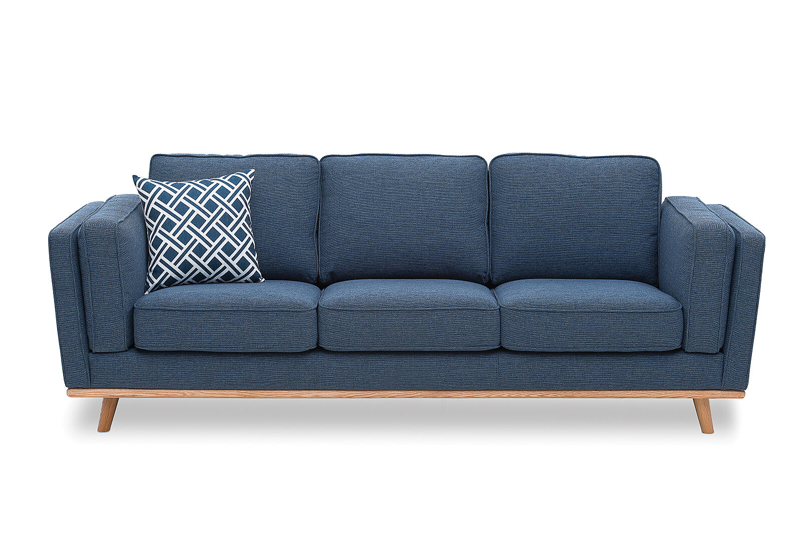 BLUE LORAS Fabric 3 Seater Sofa