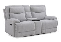 HARLINGEN FABRIC - 2 Seater Eectric Recliners with Console HARLINGEN FABRIC