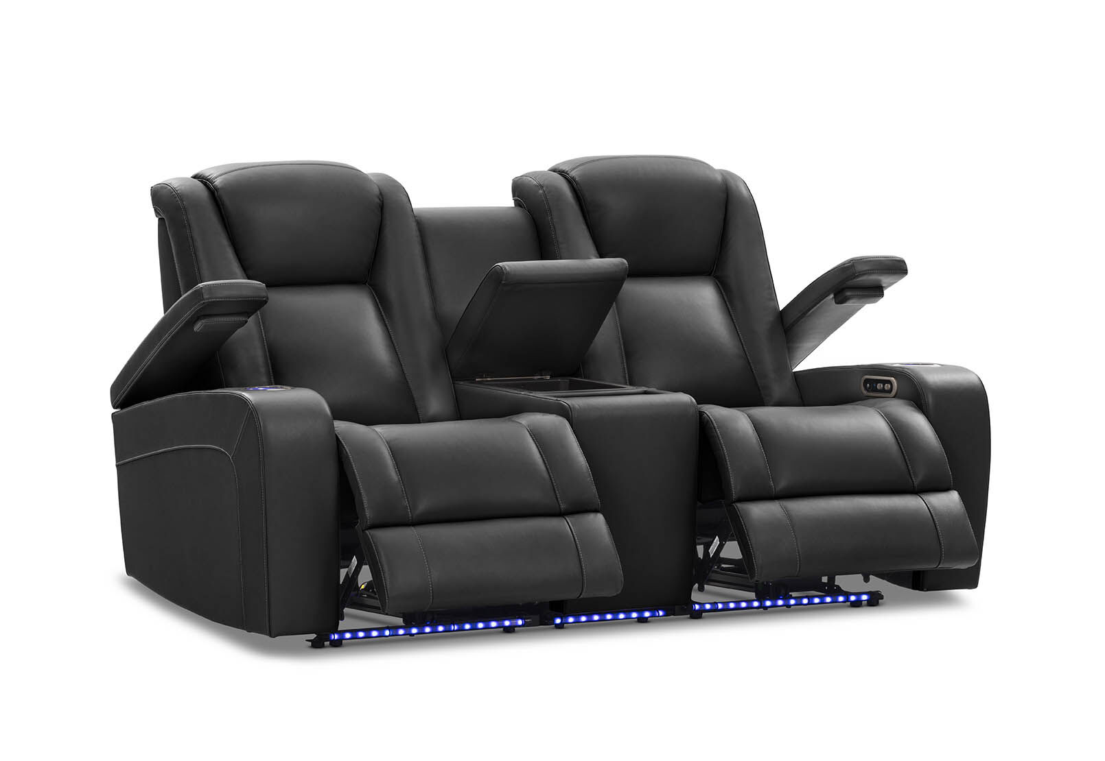 SENTINAL MK2 LEATHER - 2 Seater with 2 Electric Recliners and Console SENTINAL MK2 LEATHER