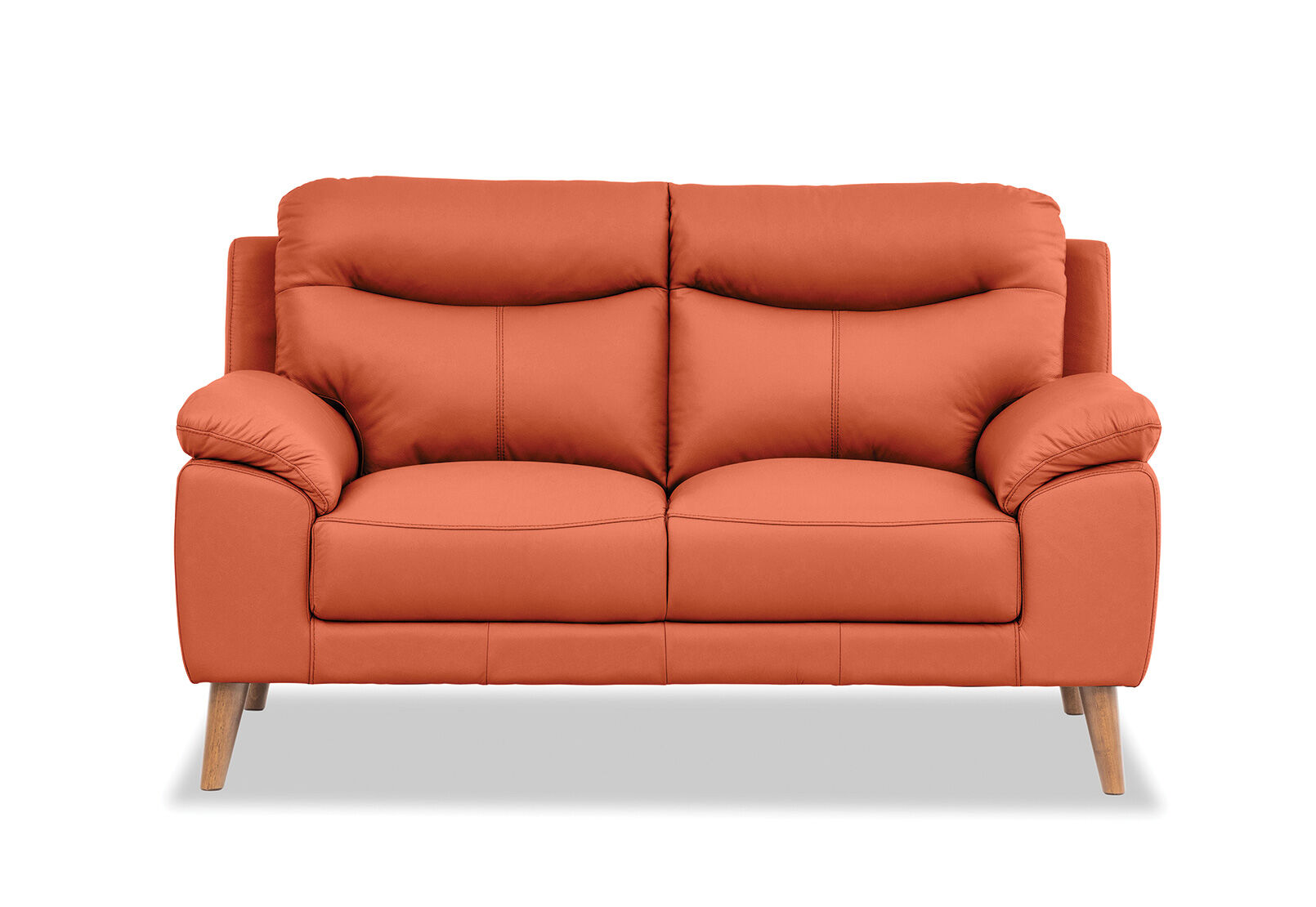 Burnt orange store leather loveseat