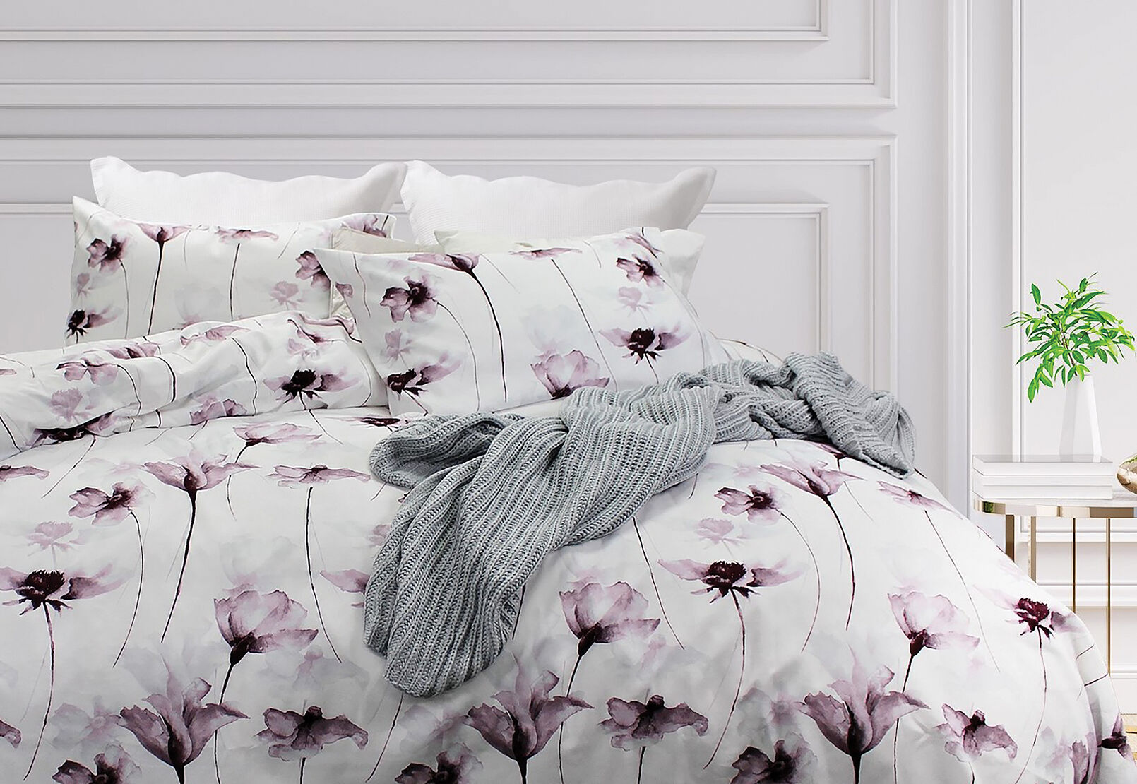 WHITE TALIA Queen Quilt Cover Set Amart Furniture