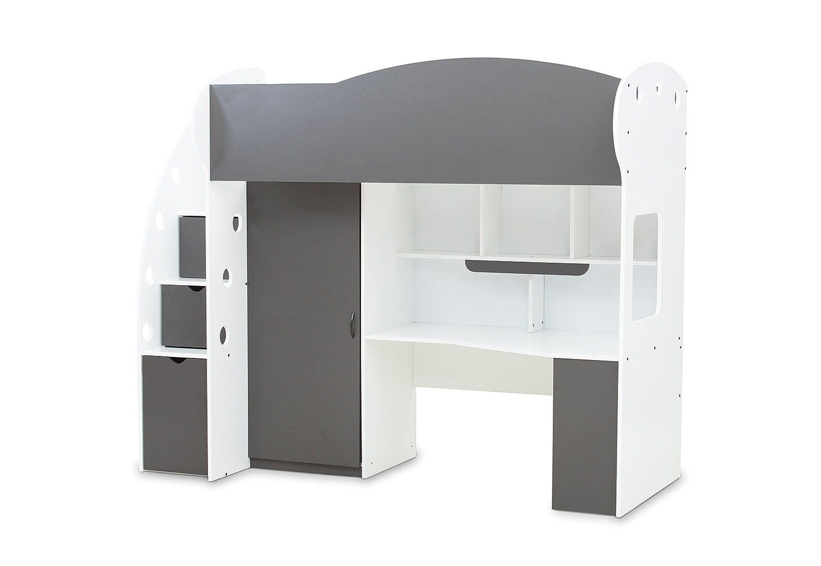 charcoal white noah loft bunk amart furniture