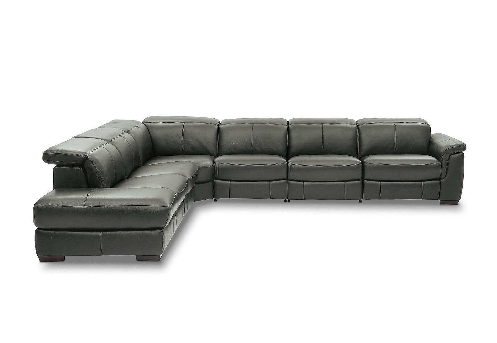 LUCIANO - Leather Corner Lounge with 3 Inbuilt Electric Recliners and Left-Hand Facing Chaise LUCIANO