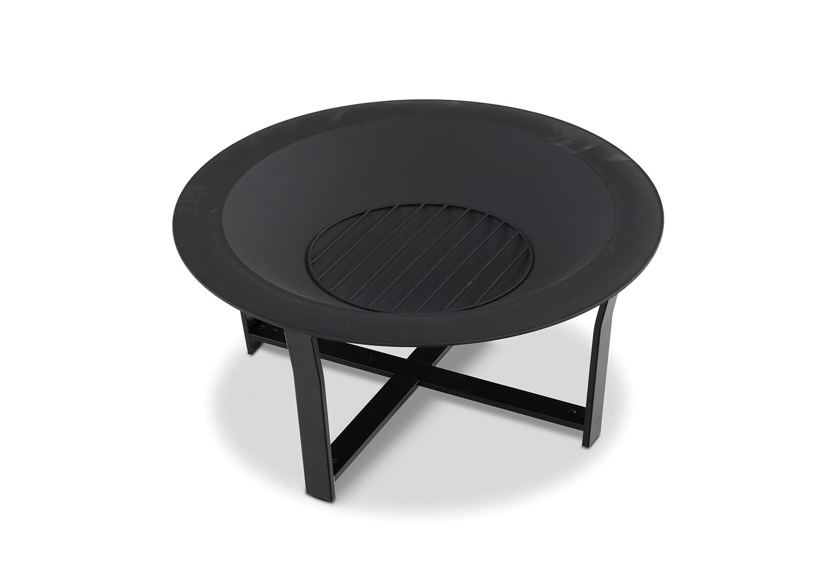 BLACK JARVIE Fire Pit with Grill Amart Furniture