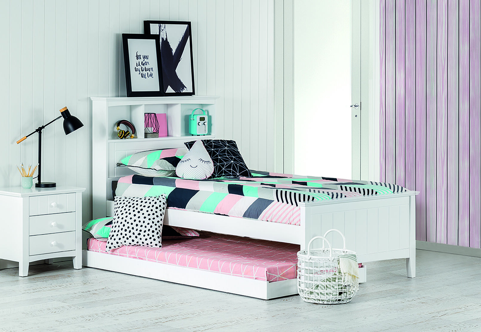 Addison Jumbo Single Bed And Trundle Package Amart Furniture