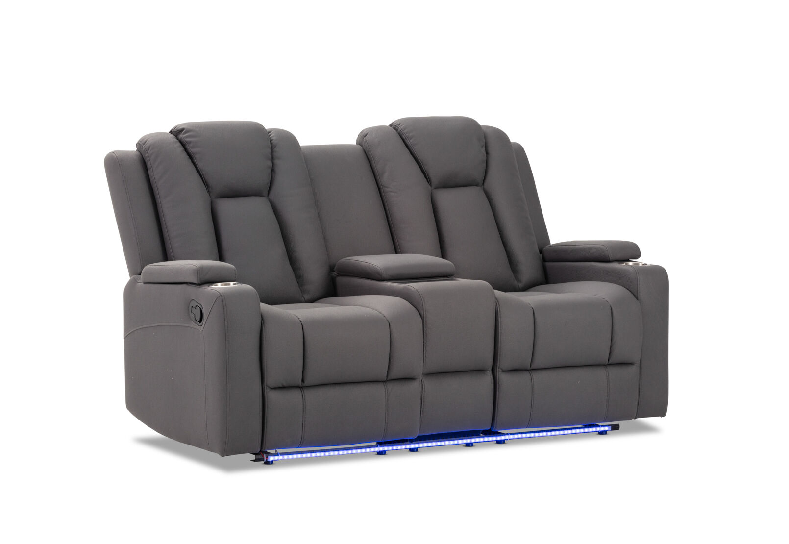 TRAVIS FABRIC - 2 Seater with Recliners and Console TRAVIS FABRIC
