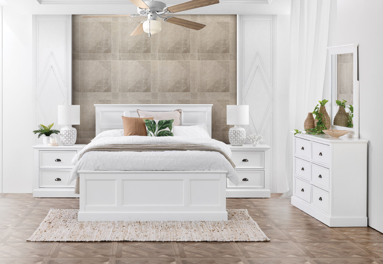 CHRYSTELLE - 4 Piece King Dresser Bedroom Suite CHRYSTELLE