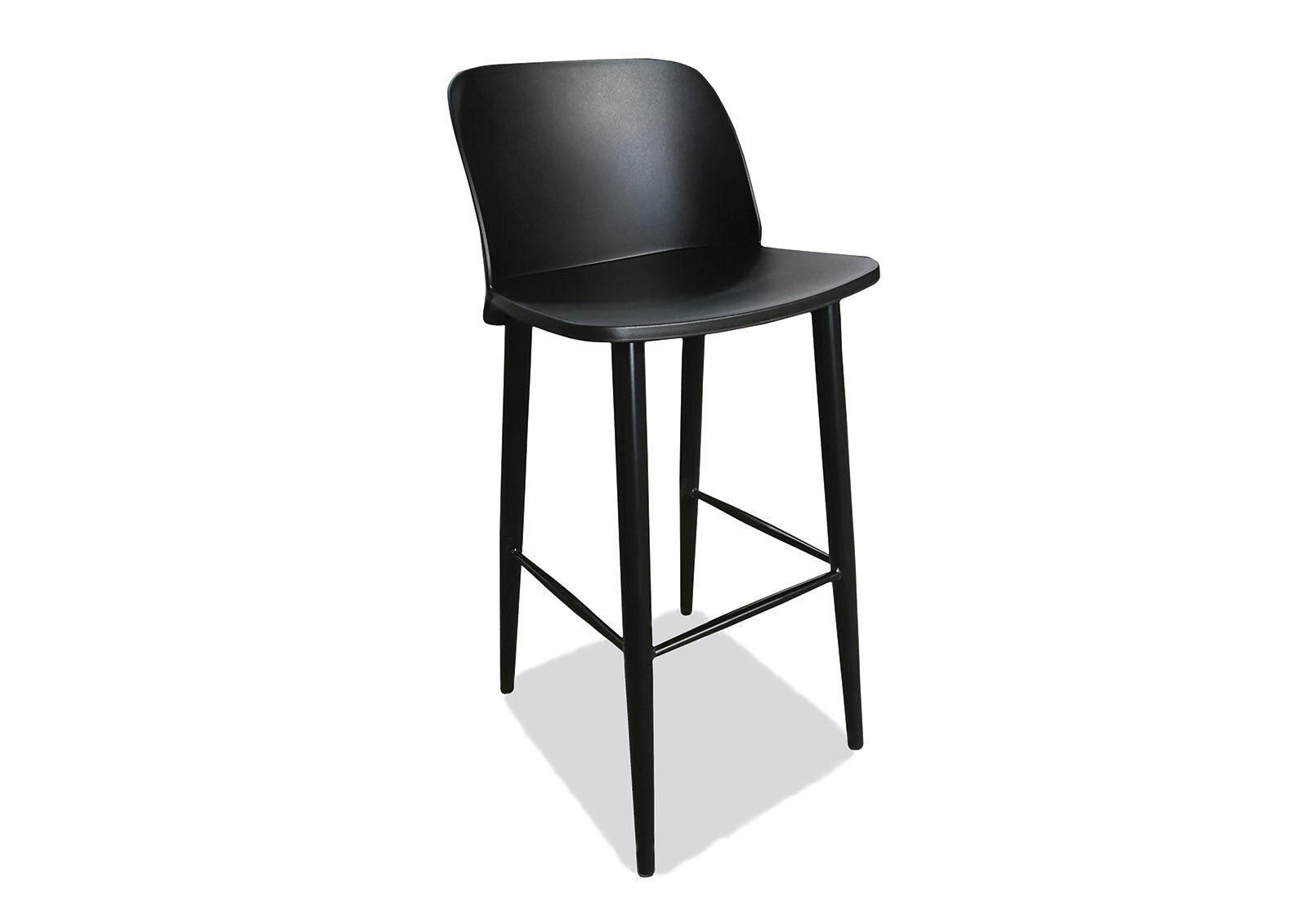 2 black bar stools