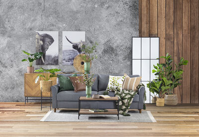 STRICKLAND - Dark Grey 3 Seat Sofa