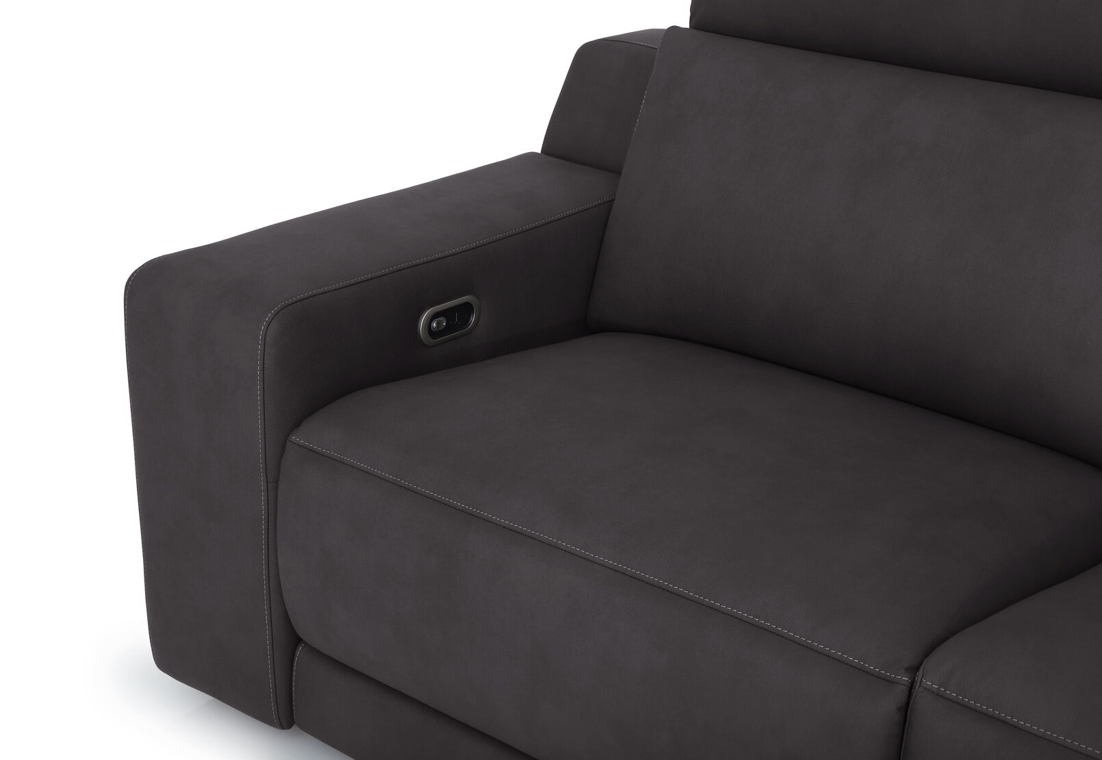 VANTRO FABRIC - 3 Seater RHF Chaise with Console and Inbuilt Electric Recliner VANTRO FABRIC