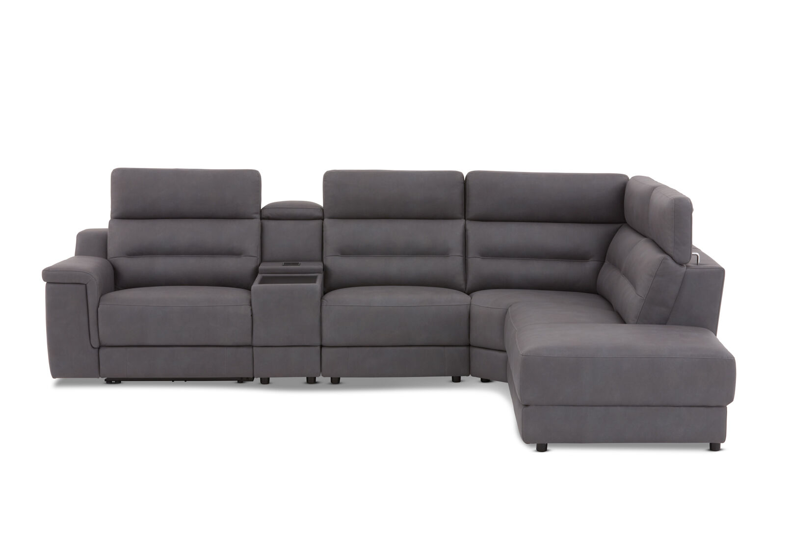 JEFFRIES FABRIC - Corner Lounge with Inbuilt Electric Recliner and RHF Chaise JEFFRIES FABRIC