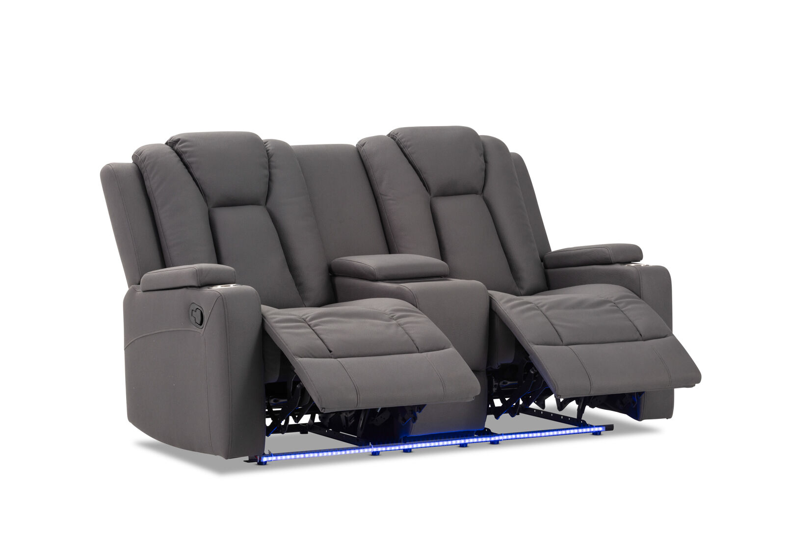 TRAVIS FABRIC - 2 Seater with Recliners and Console TRAVIS FABRIC