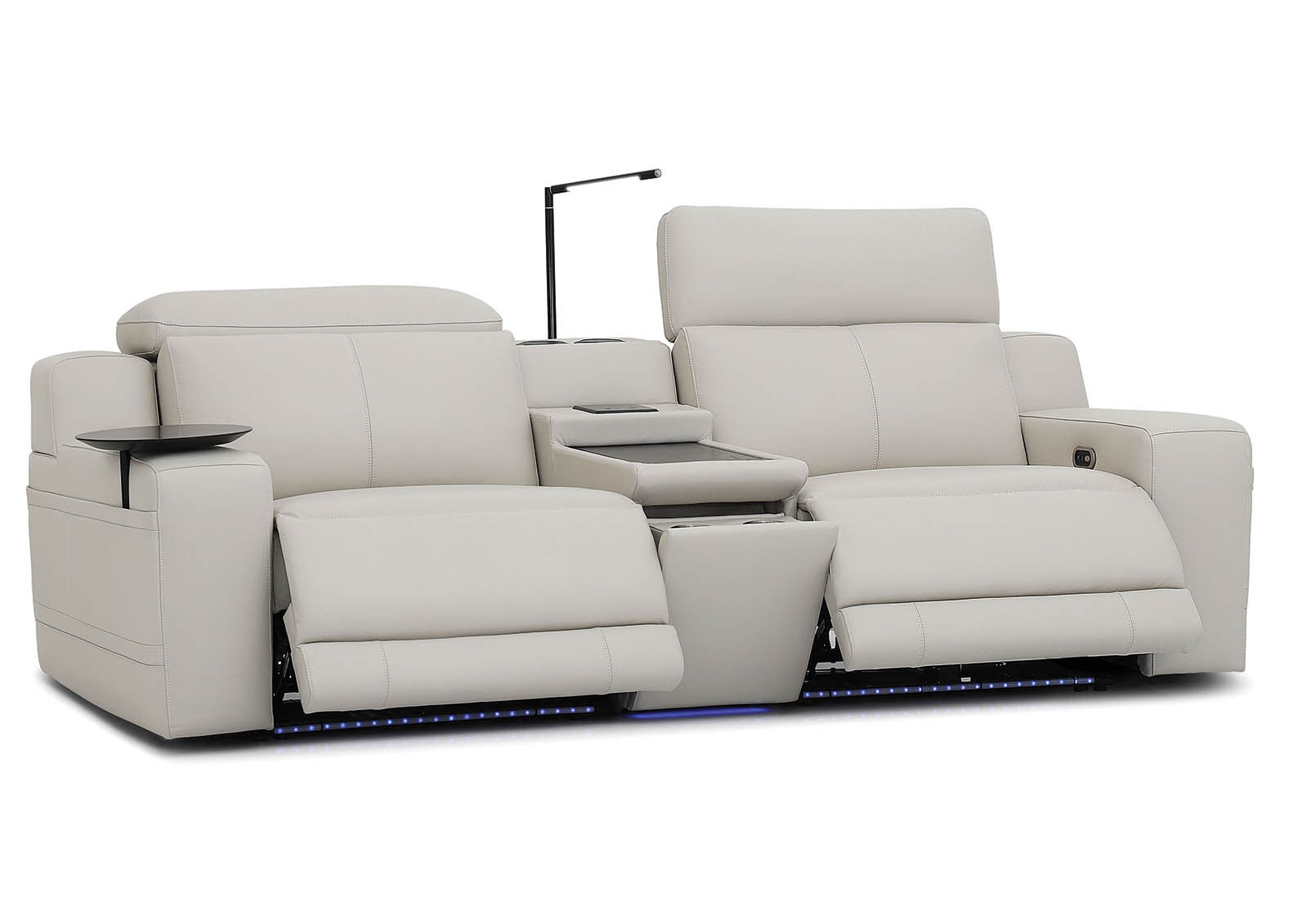 CASSIUS MK2 LEATHER - 2 Seater with Console and 2 Inbuilt Electric Recliners CASSIUS MK2 LEATHER