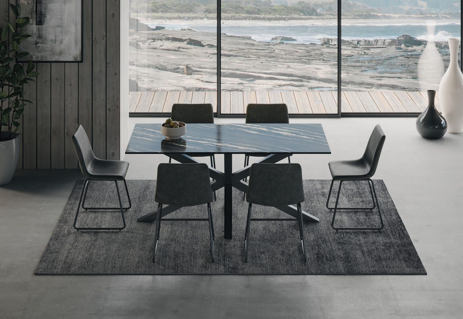 BRONTES - 7 Piece Dining Suite with Loire Dining Chair BRONTES