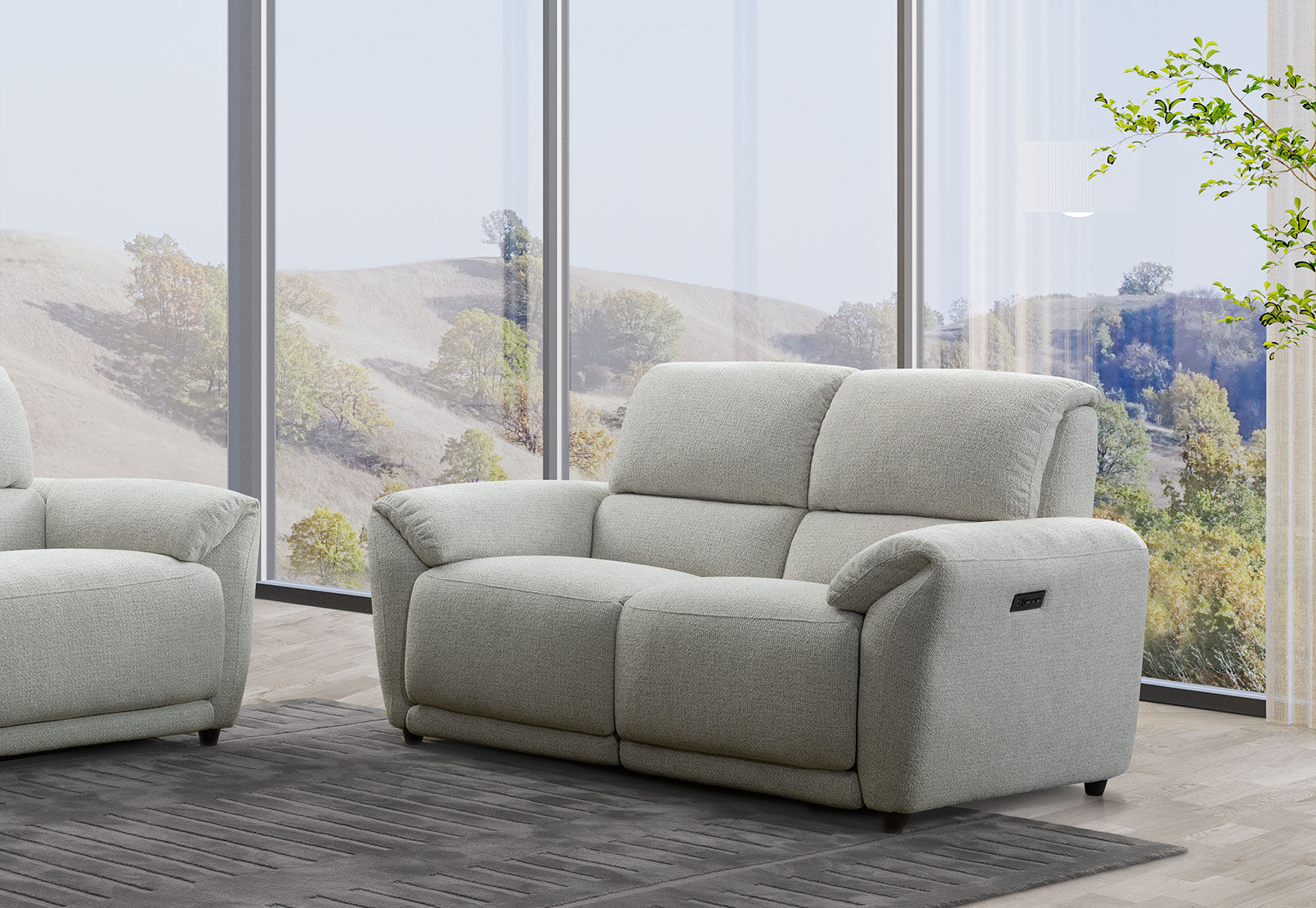 KYLON FABRIC - 2 Seater Electric Recliners KYLON FABRIC