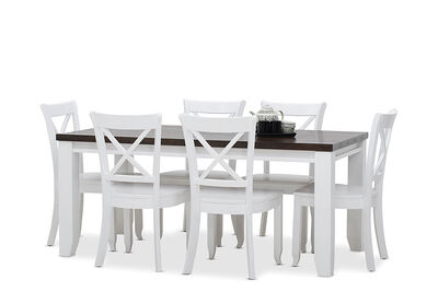 LE FRANSCHHOEK - 7 Piece Dining Suite with Clouds Dining Chairs