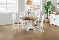 CHARLSBOURG - 5 Piece 1200 Round Dining Suite CHARLSBOURG