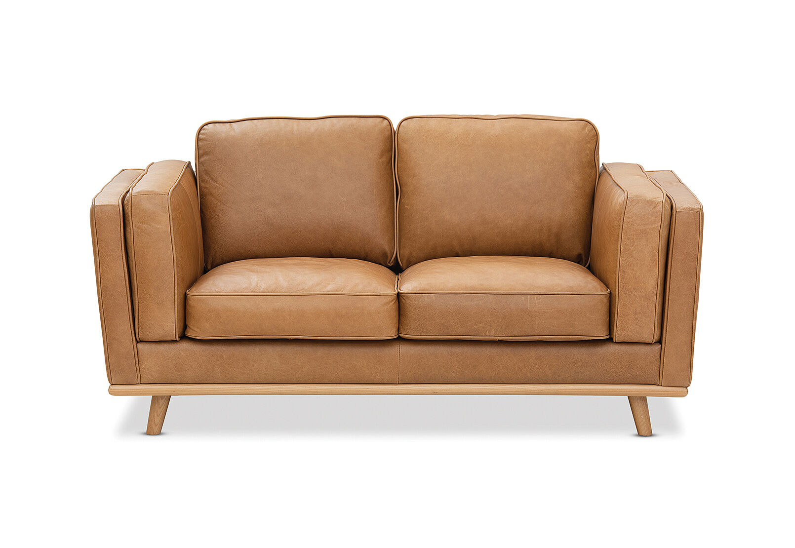 Amart brown leather deals couch
