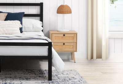 DAVILA - Natural 2 Drawer Bedside