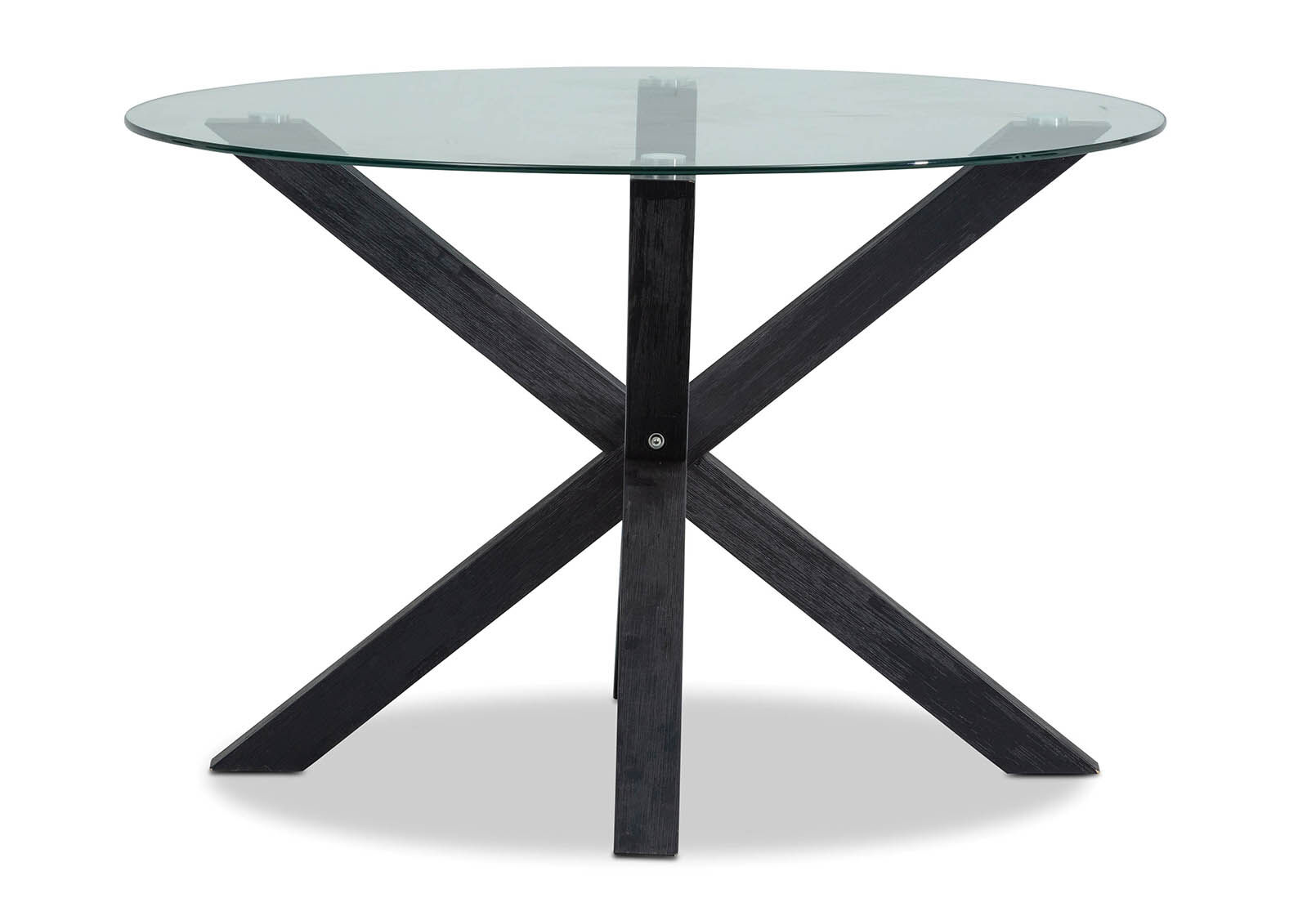 PROMENADE - 1200 Round Glass Top Dining Table PROMENADE