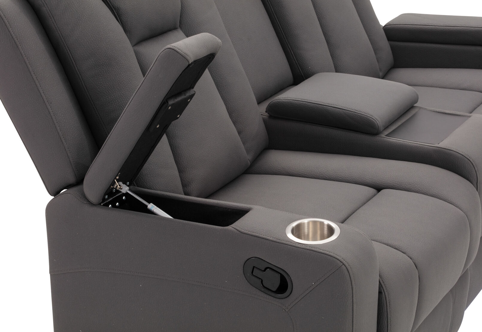 TRAVIS FABRIC - 2 Seater with Recliners and Console TRAVIS FABRIC