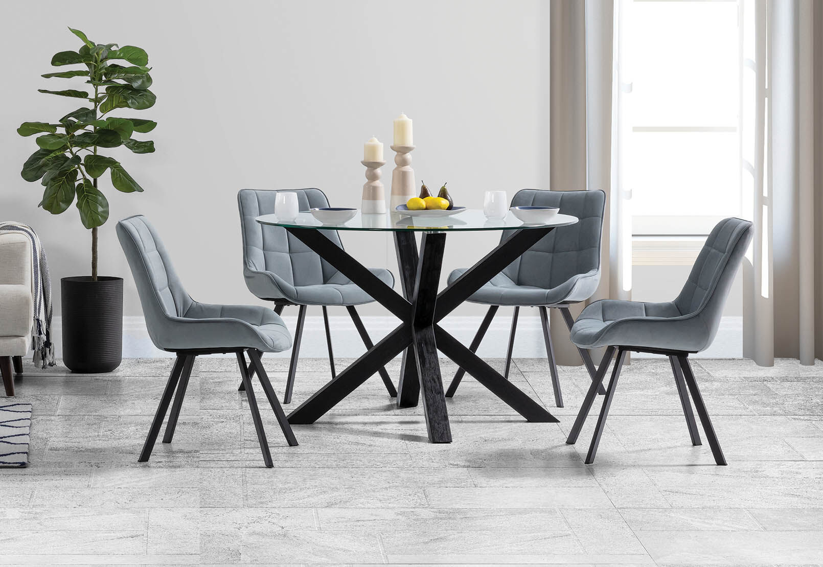 PROMENADE - 5 Piece Dining Suite with Blaze Dining Chairs PROMENADE