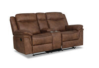 TULSA FABRIC - 2 Seater Manual Recliners with Console TULSA FABRIC