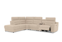 JEFFRIES FABRIC - Corner Lounge with Inbuilt Electric Recliner and LHF Chaise JEFFRIES FABRIC