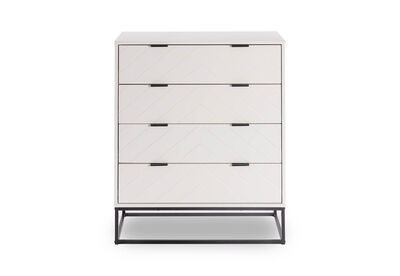HARDING - White 4 Drawer Tall Chest
