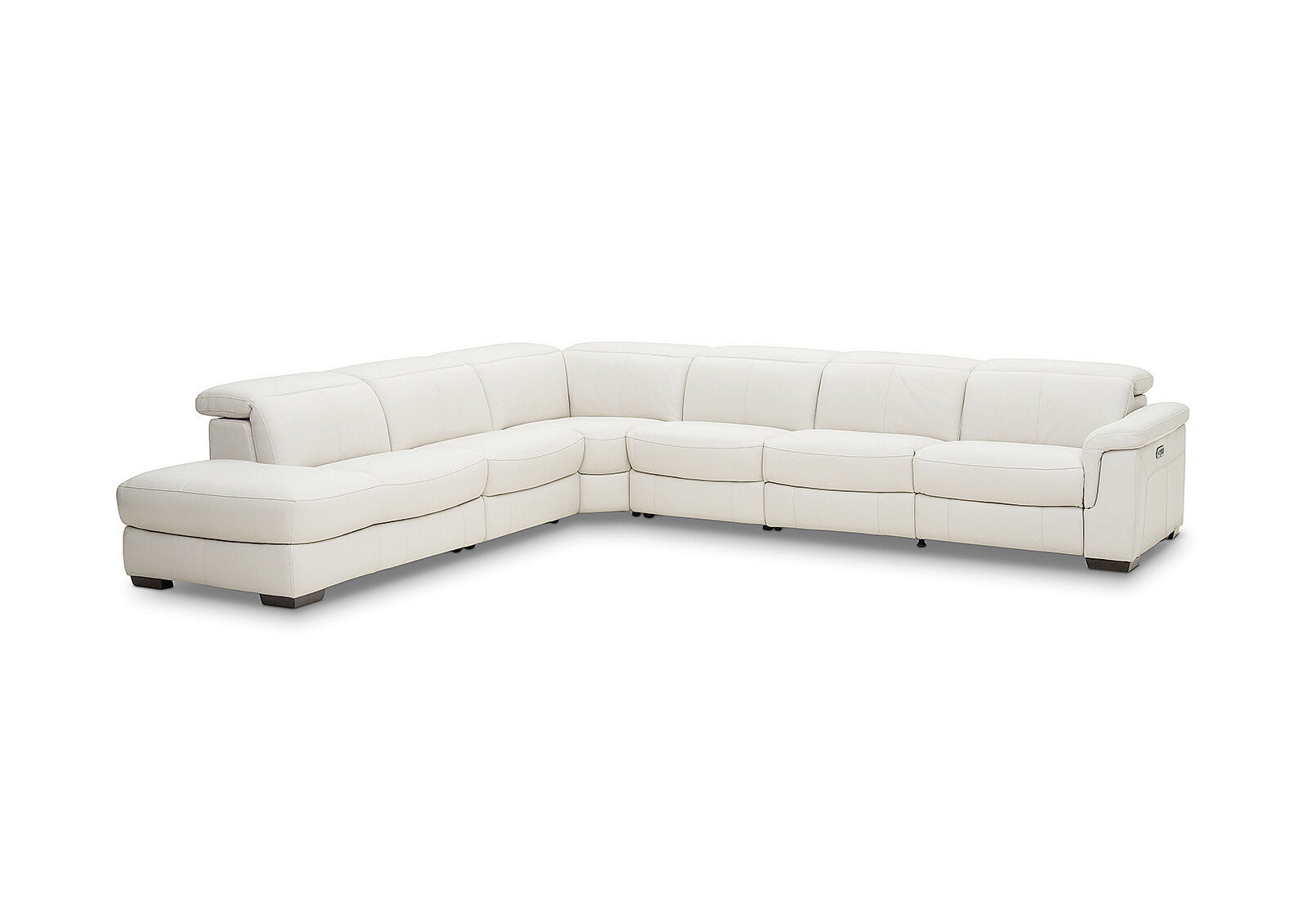 LUCIANO - Leather Corner Lounge with 3 Inbuilt Electric Recliners and Left-Hand Facing Chaise LUCIANO