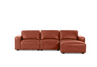 BARTELLE LEATHER - 3.5 Seater Sofa with Ottoman. BARTELLE LEATHER