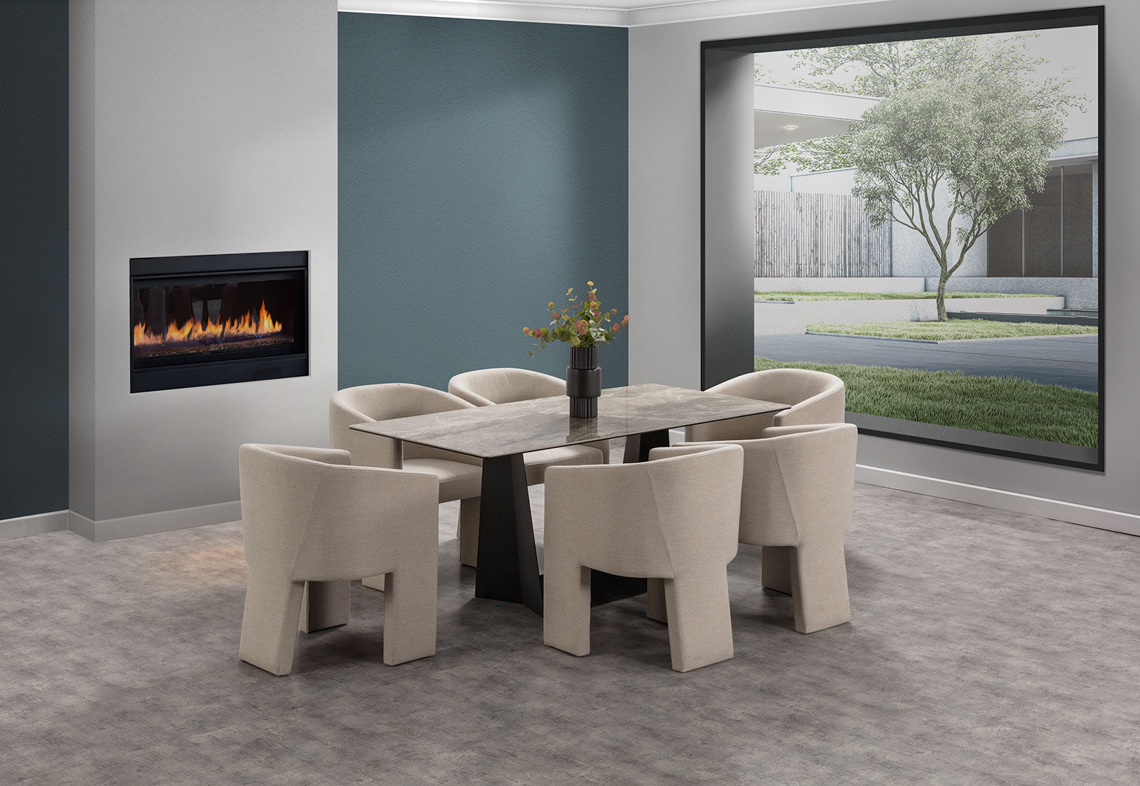 MILAS - 7 Piece Dining Suite with Alicante Dining Chairs. MILAS