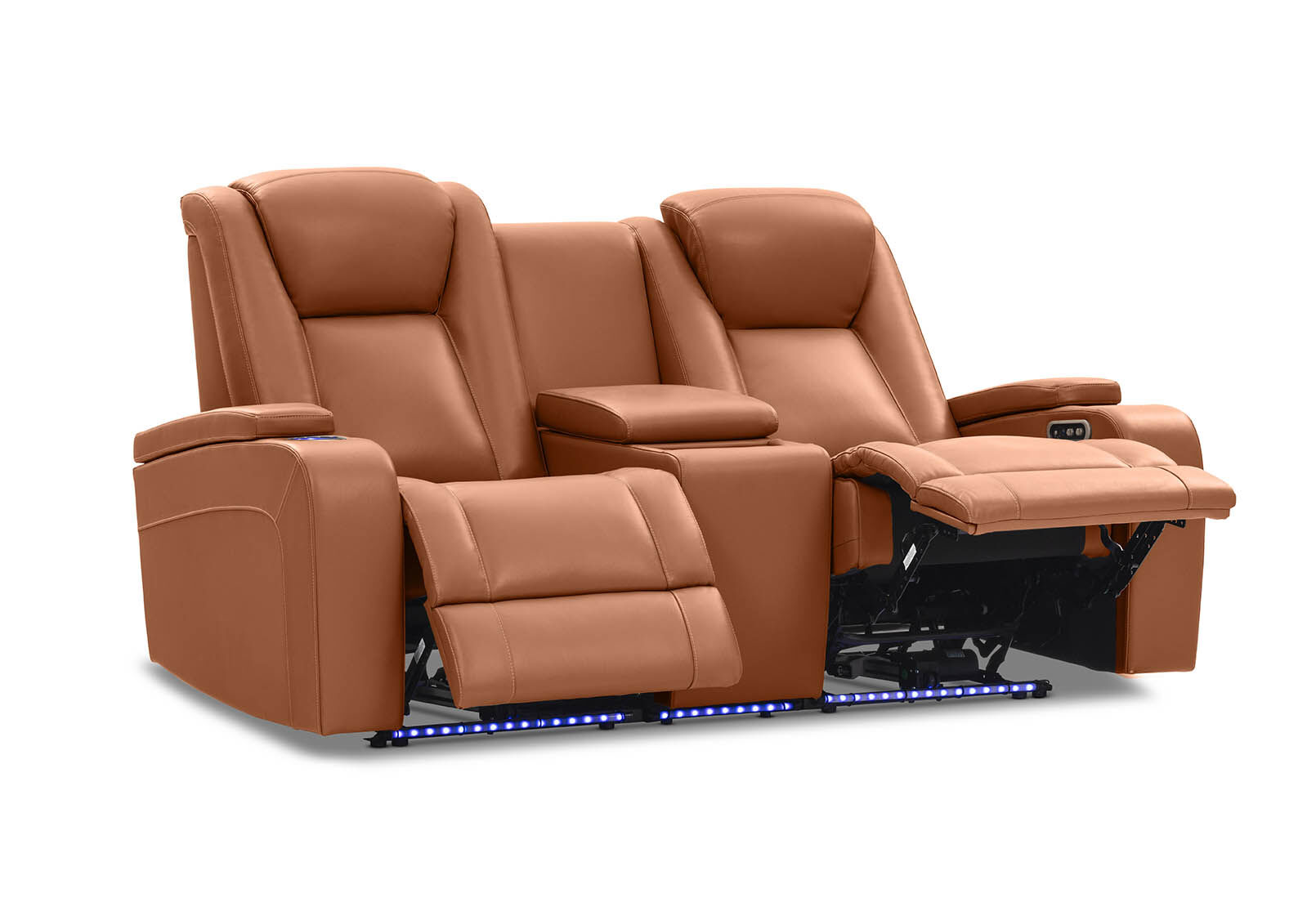 SENTINAL MK2 LEATHER - 2 Seater with 2 Electric Recliners and Console SENTINAL MK2 LEATHER