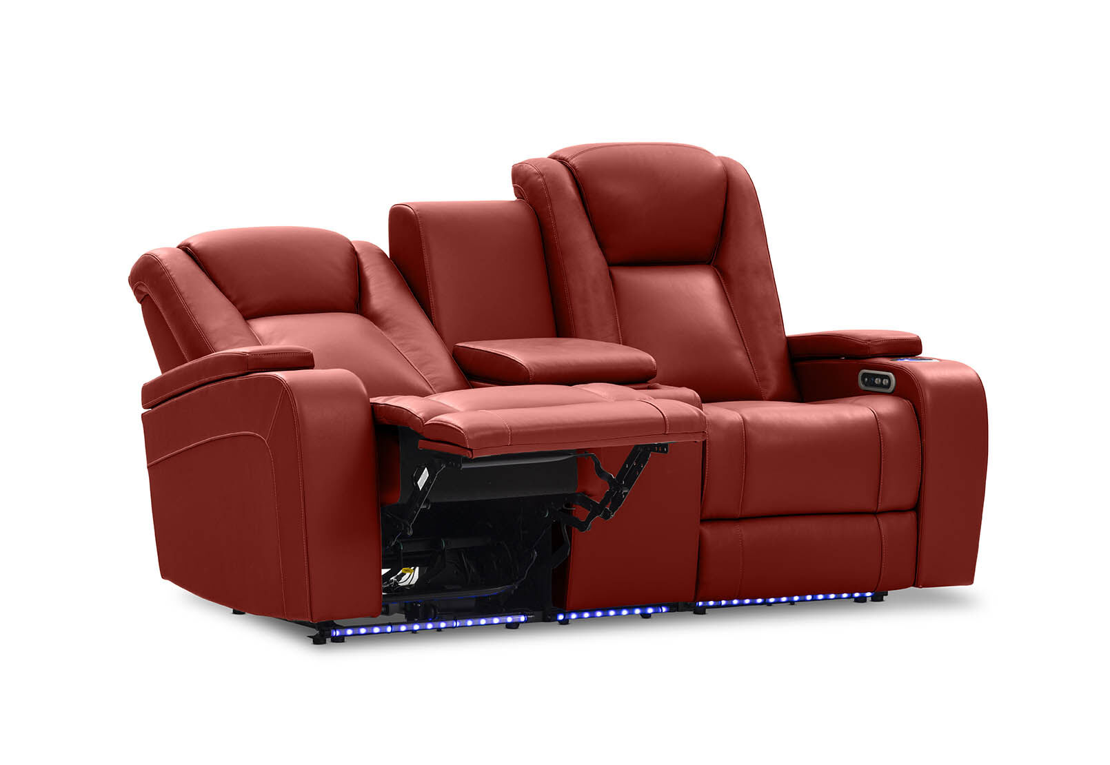 SENTINAL MK2 LEATHER - 2 Seater with 2 Electric Recliners and Console SENTINAL MK2 LEATHER
