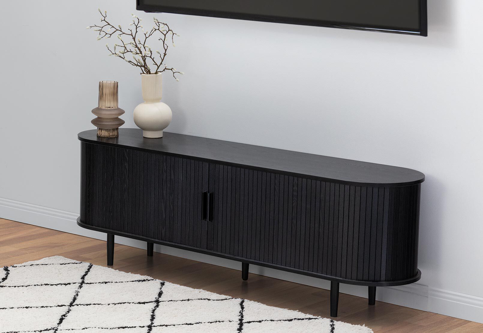 TANNER - 2 Door Black Entertainment Unit TANNER