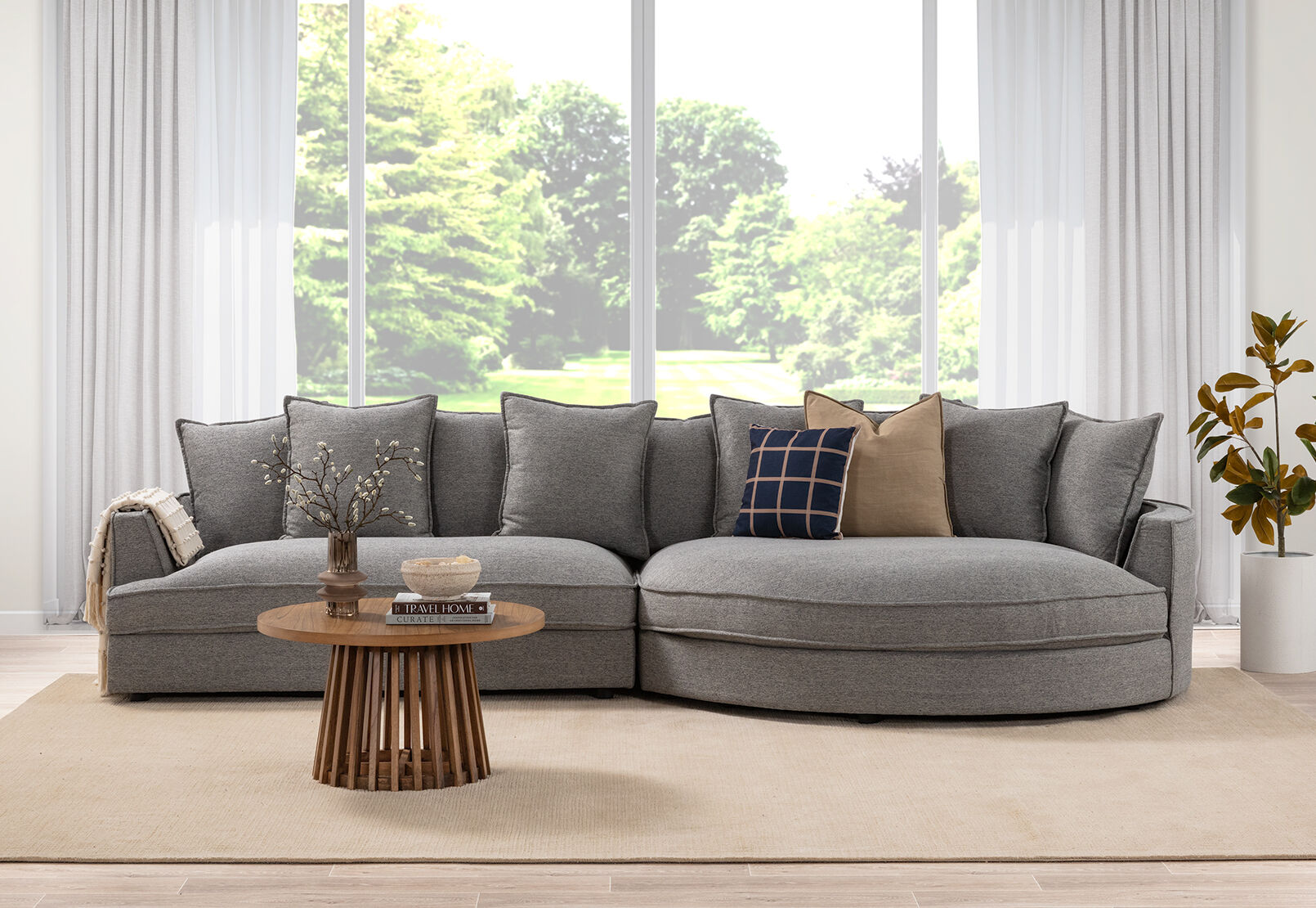 TALA FABRIC - RHF Curved Chaise TALA FABRIC