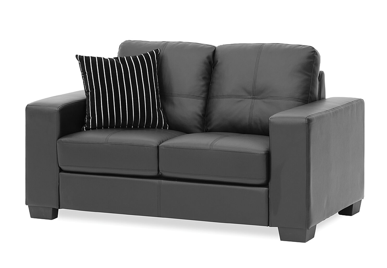 BLACK DIAMOND LeatherLook 2 Seater Sofa