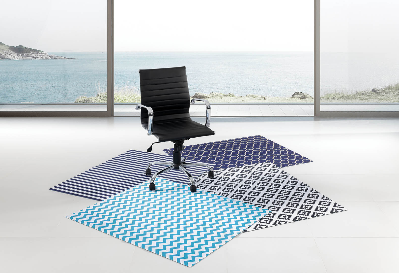 Navy Kourou Navy Stripe Chair Mat Amart Furniture