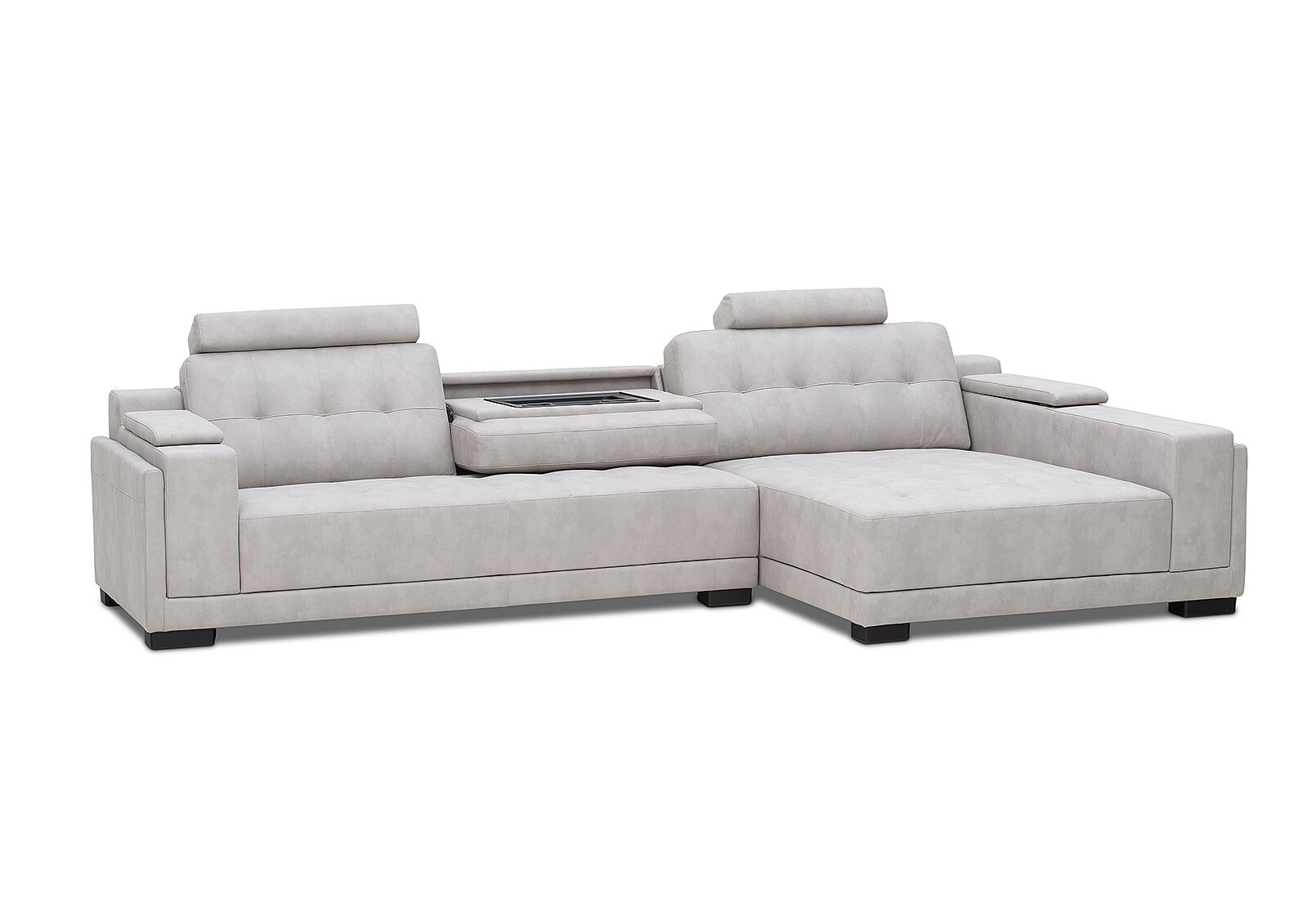LIGHT GREY HEATH Fabric Chaise