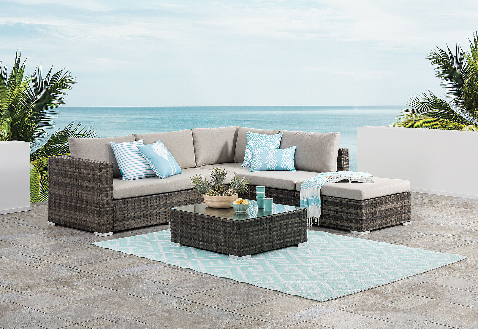 Riva Outdoor Bench Lounge With Coffee Table Amart Furniture