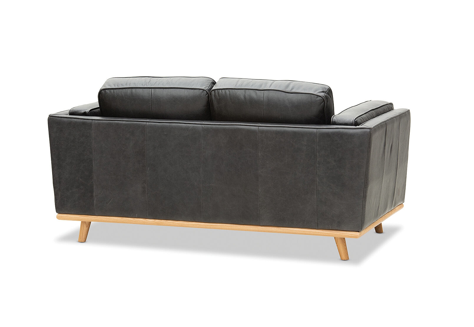BLACK LORAS LEATHER 2 Seater Sofa