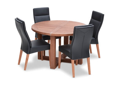 SILVERWOOD - 5 Piece Dining Suite with Asheville Dining Chairs