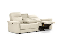 SERGIO LEATHER - 3 Seater with 2 Inbuilt Electric Recliners SERGIO LEATHER