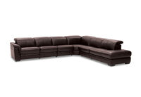 LUCIANO - Leather Corner Lounge with 3 Inbuilt Electric Recliners and Right-Hand Facing Chaise LUCIANO